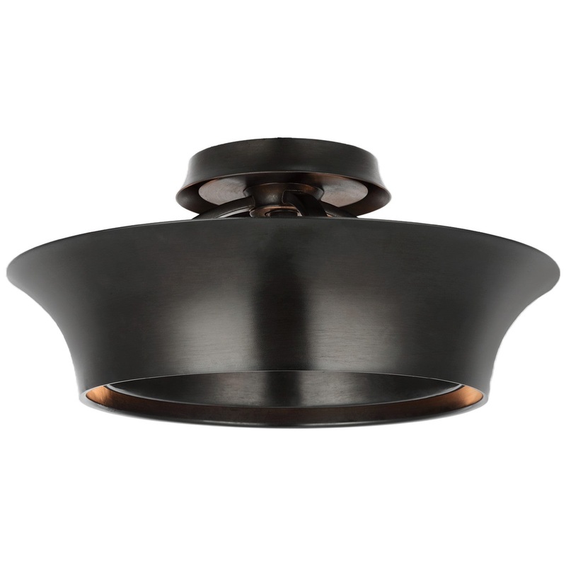 LED Semi-Flush Mount from the Garland Collection in Aged Iron Finish by Visual Comfort Signature