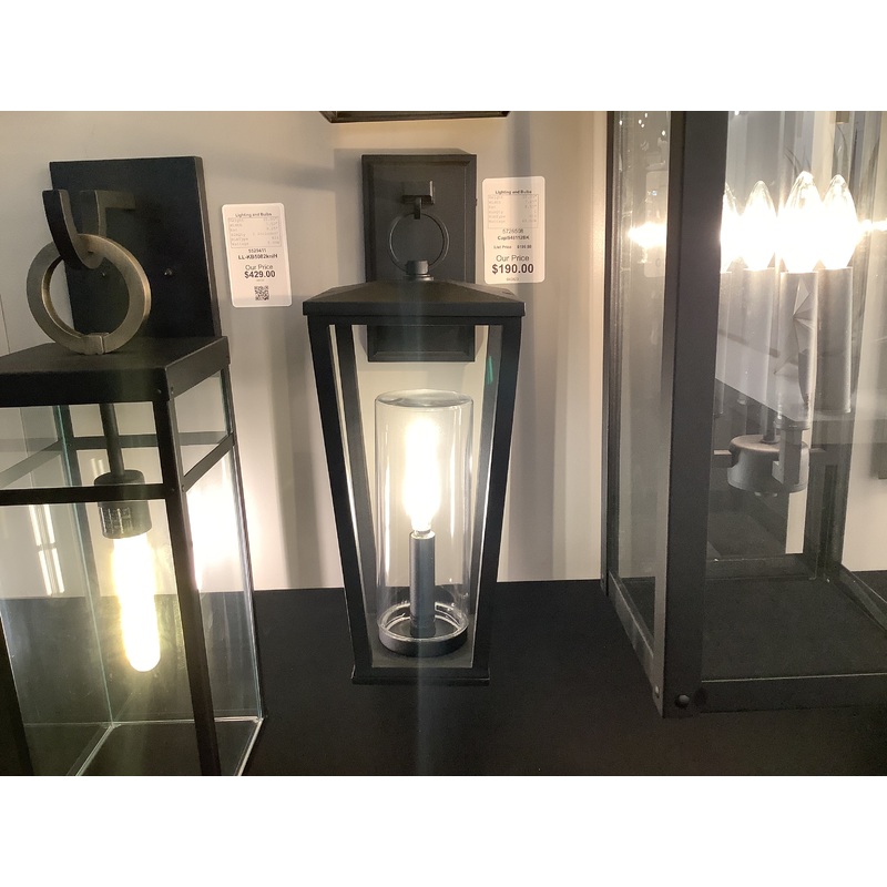 One Light Outdoor Wall Lantern from the Elliott Collection in Black Finish by Capital Lighting (Clearance Display, Final Sale)