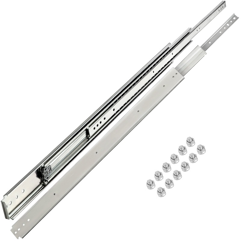 VEVOR Drawer Slide Soft Close Drawer 1Pair 48″ Ball Bearing Full Extension 500lb