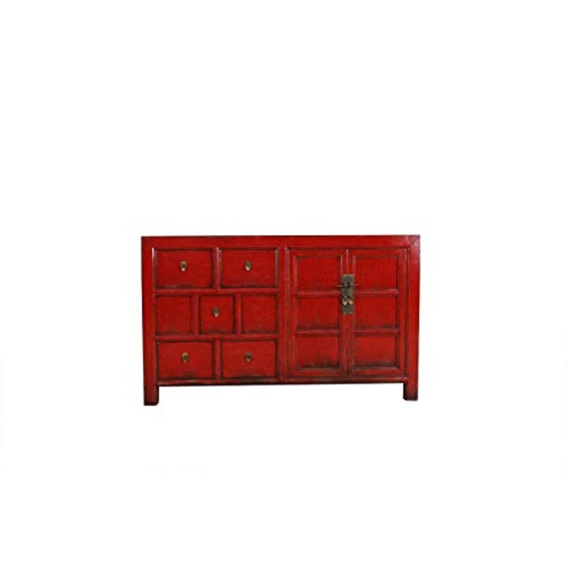 Yajutang Cassettiera antica credenza 2 ante 5 cassetti