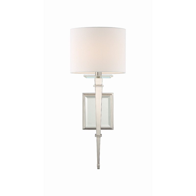 Crystorama CLI-231-PN Clifton One Light Wall Sconce Polished Nickel