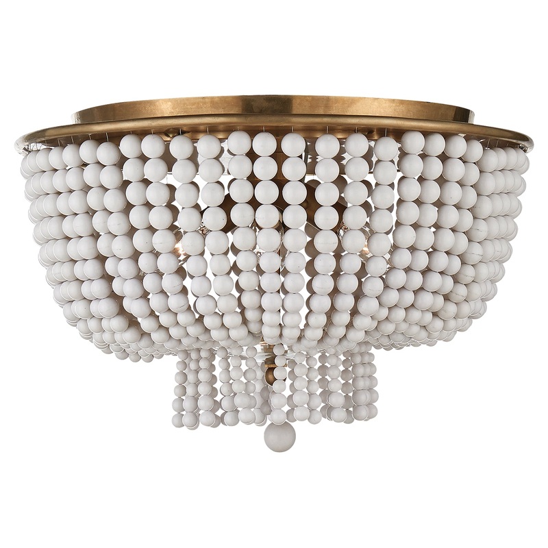 Four Light Flush Mount from the Jacqueline Collection in Hand-Rubbed Antique Brass Finish by Visual Comfort Signature
