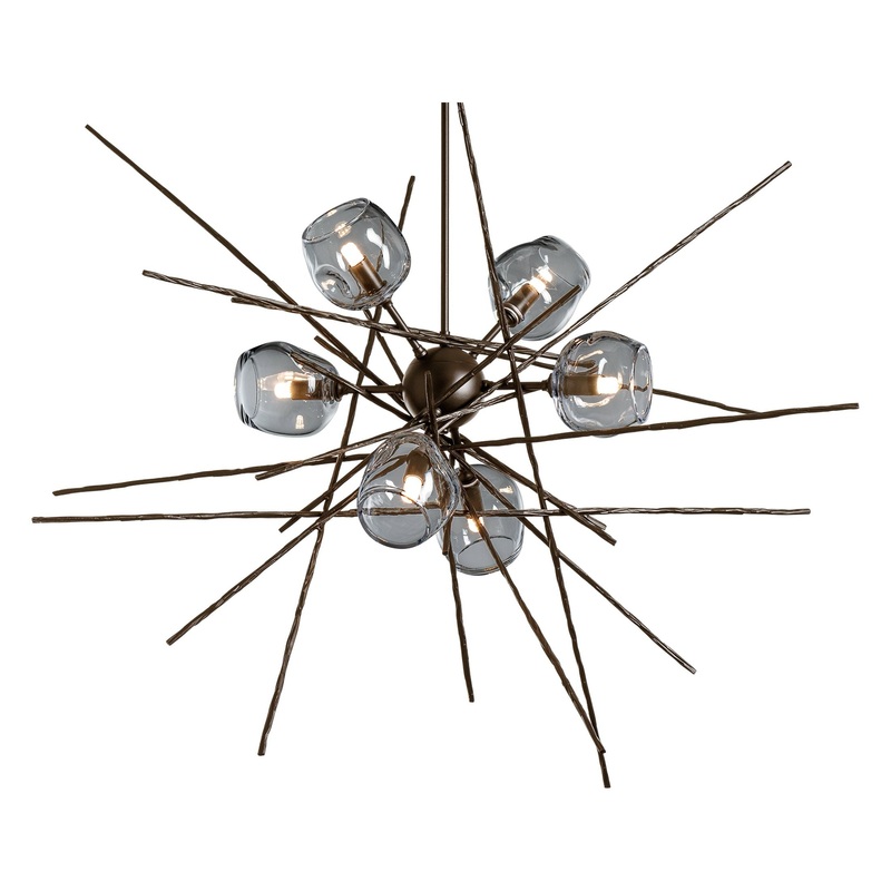 Griffin Starburst Pendant Bronze Cool Grey Glass (YL)
