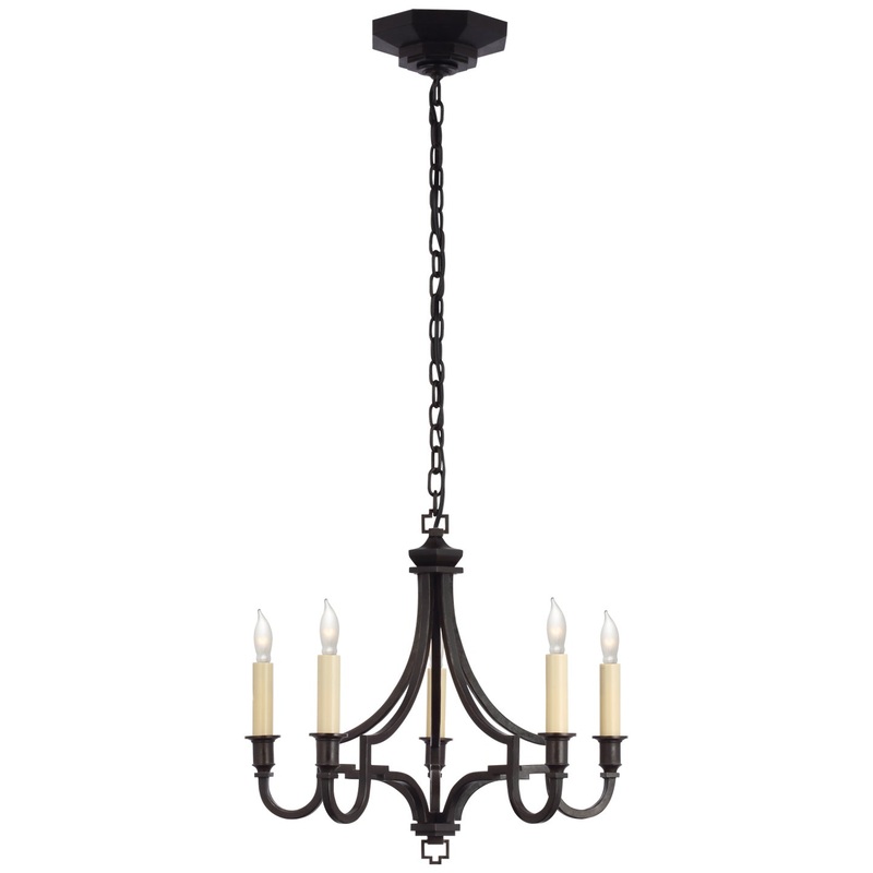 LED Chandelier from the Mykonos Collection in Aged Iron Finish by Visual Comfort Signature