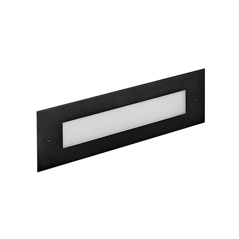 LED Flush Step Light from the Dash Flat Collection in Stainless Steel Black Finish by Hinkley