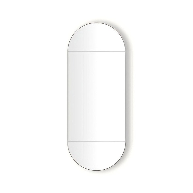 Medicine Cabinet Main Line 20 x 50 Inch 1 Doors Mirrored Polished Stainless Steel Pill Shaped Murray Hill Pill Slow Close Hinges 4 Inch