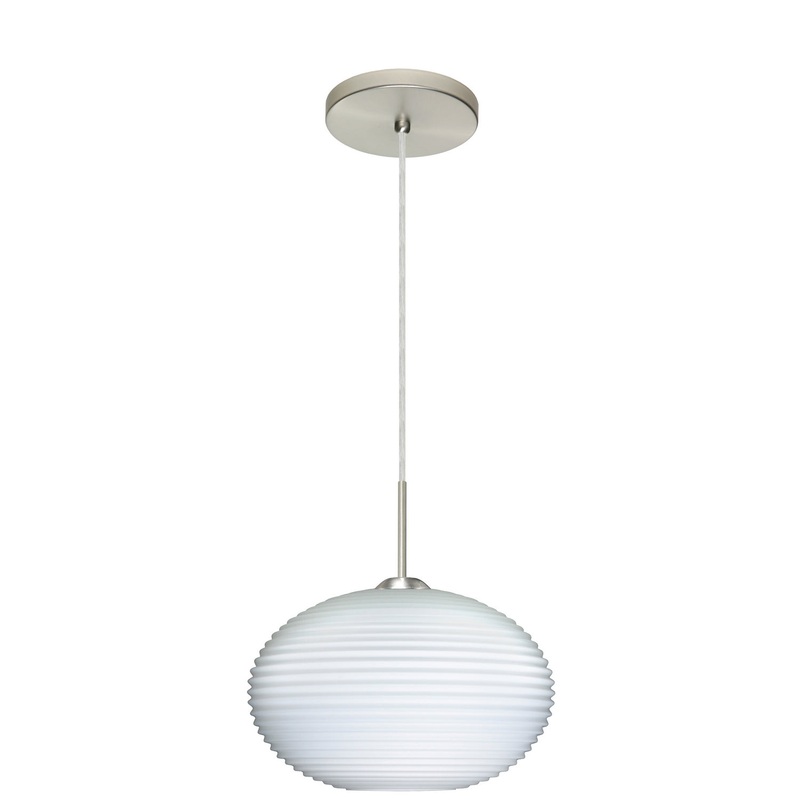 One Light Pendant from the Pape Collection in Satin Nickel Finish by Besa