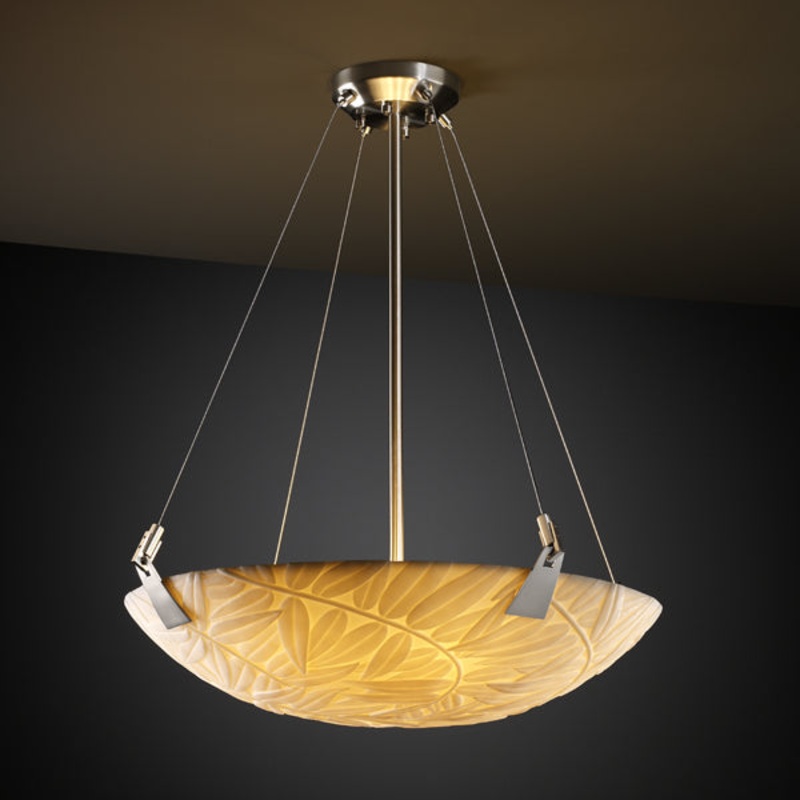 Pendant from the Porcelina Collection in Brushed Nickel Finish by Justice Designs