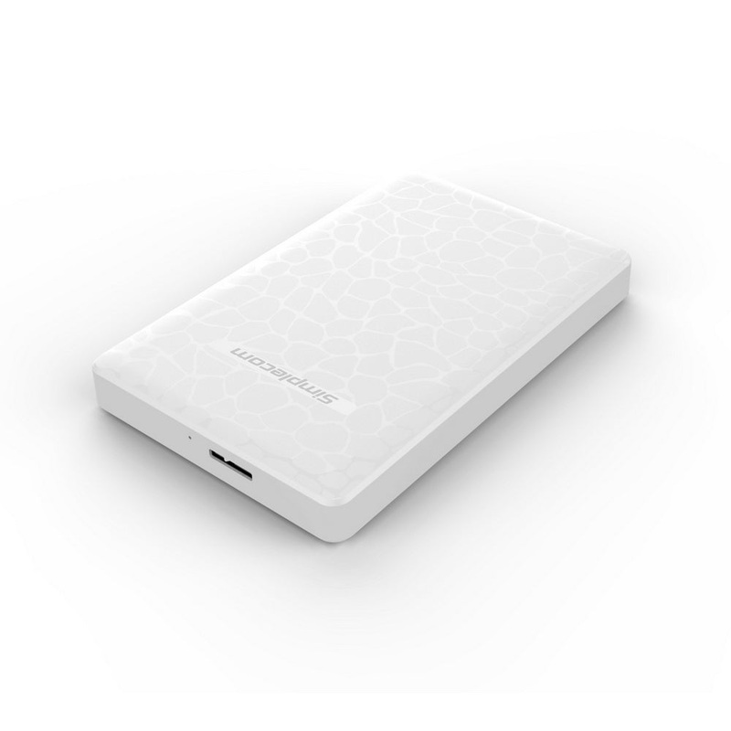 Simplecom SE101 Compact Tool-Free 2.5” SATA to USB 3.0 HDD/SSD Enclosure White
