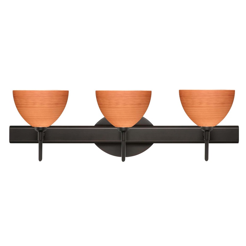 Three Light Wall Sconce from the Brella Collection in Bronze Finish by Besa