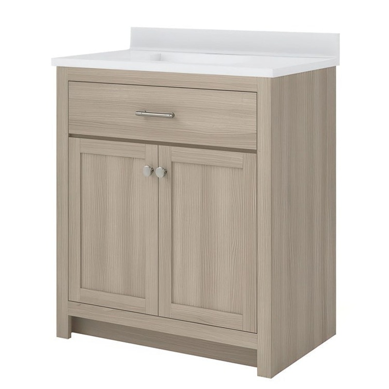 Vanity Kit REESE 30 Inch Freestanding Light Oak/White 2 Doors