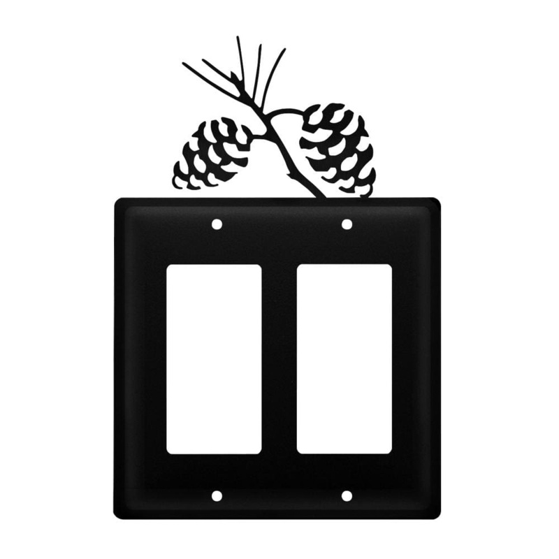 Village Wrought Iron EGG-89 Double Pinecone Double GFI Cover