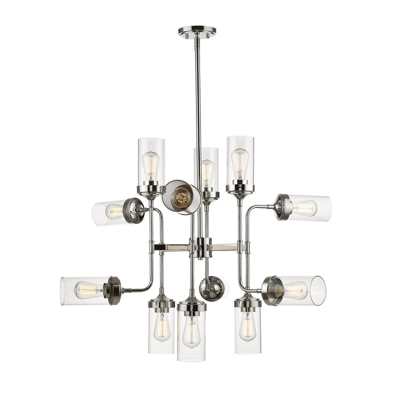 12 Light Pendant from the Calliope Collection in Polished Nickel Finish by Z-Lite