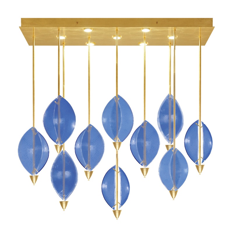 Embark 59″W Rectangular Pendant Gold Leaf/Blue