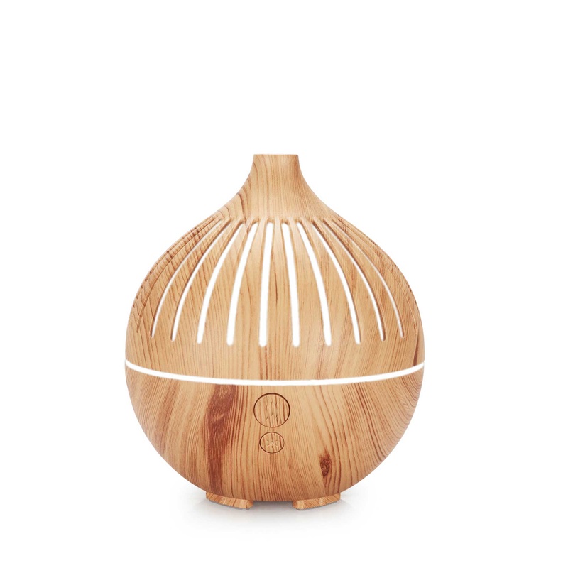 Essential Oil USB Aroma Diffuser – 180ml LED Light Wood Mist Humidifier