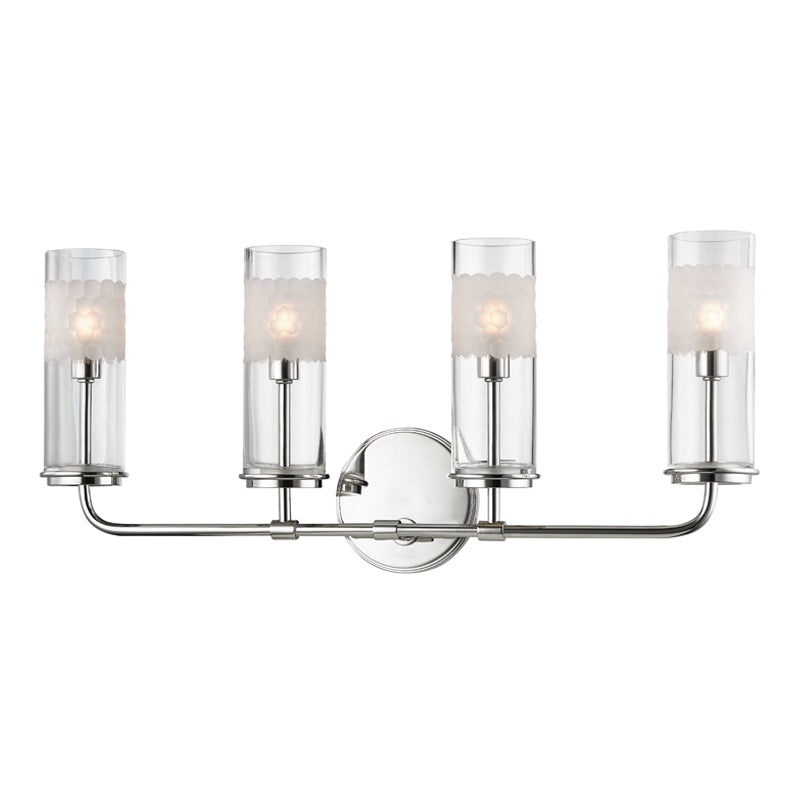Four Light Wall Sconce from the Wentworth Collection in Polished Nickel Finish by Hudson Valley