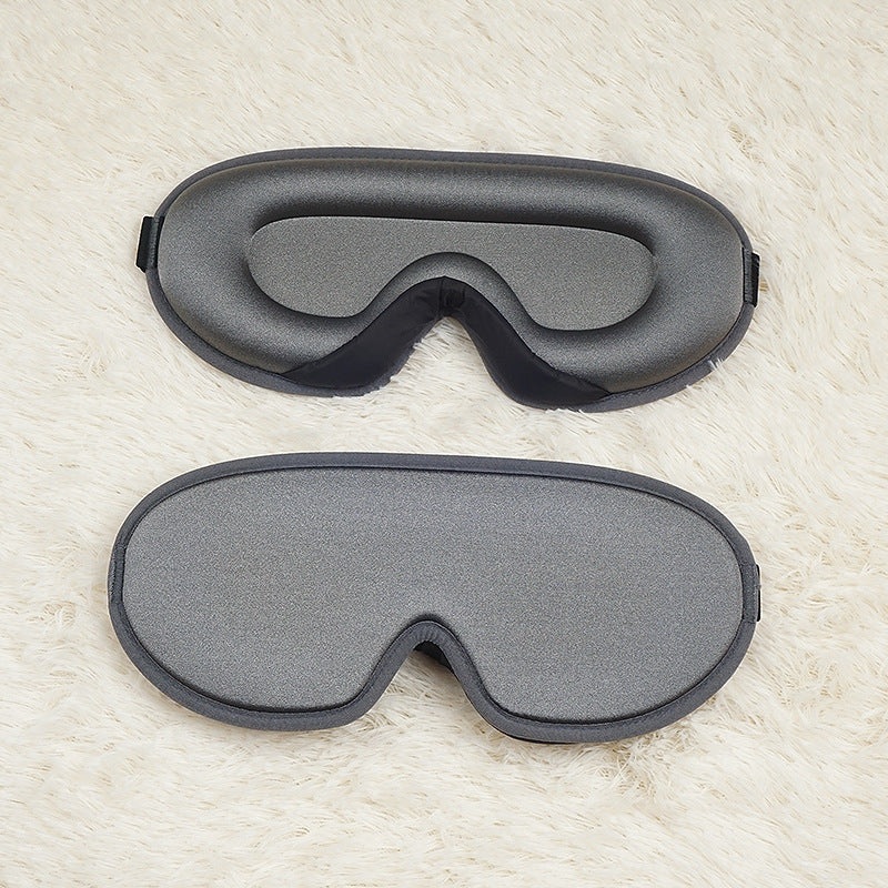 Grey Set of 2 3D Contoured Sleep Eye Masks – Total Blackout Memory Foam Blindfold with Lycra
