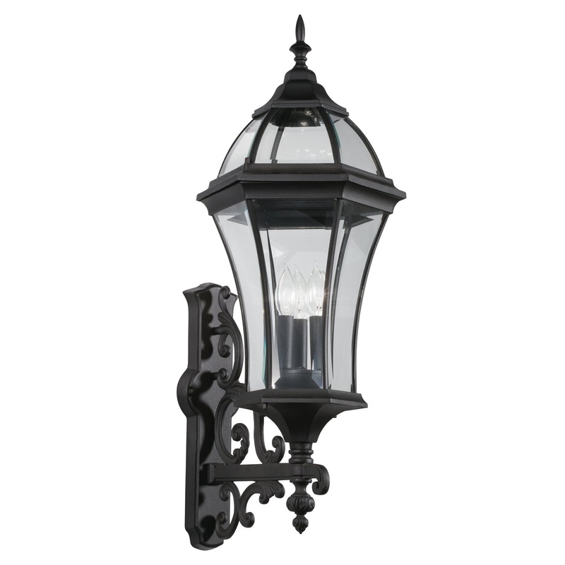 Kichler 49185BK Three Light Outdoor Wall Mount, Black