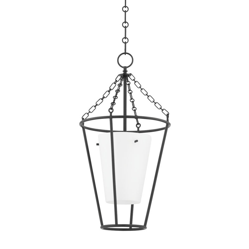 One Light Chandelier from the Worchester Collection in Aged Iron Finish by Hudson Valley