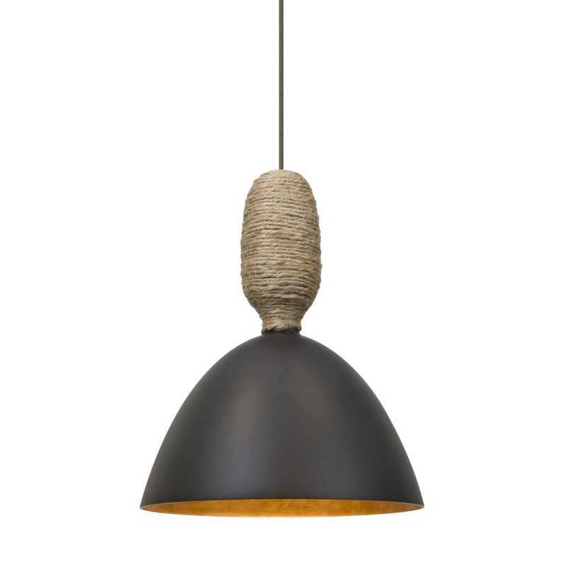 One Light Pendant from the Creed Collection in Bronze Finish by Besa