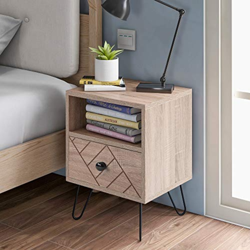 Q-HL Comodino Camere da Comodino unit di Storage per Stand Notturni Con1 Cassetti E 1 Scaffale per Stoccaggio Mobili per La Casa per Soggiorno Camera da Letto