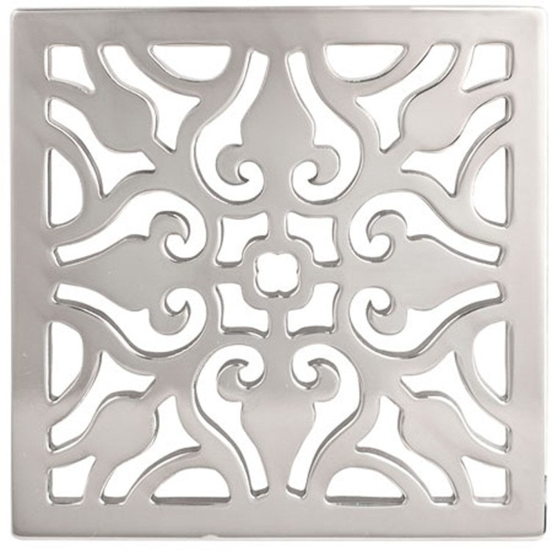 Shower Drain Tub and Shower Square Elegant 6 Inch Matte White Brass for Drain Throat 277-02 6 Inch