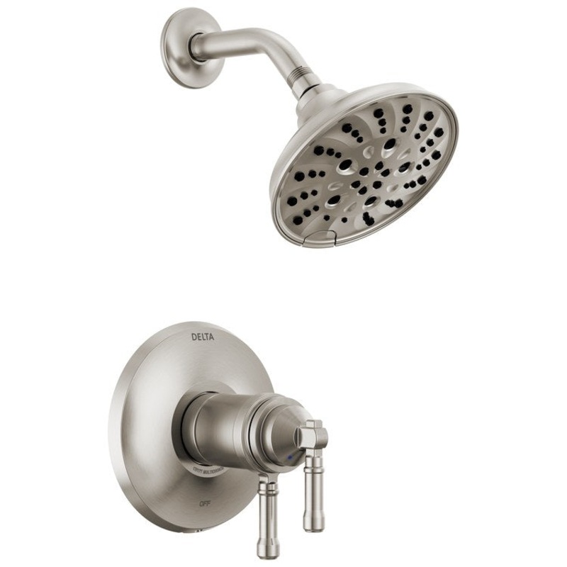 Shower Trim Broderick 17T Series Monitor 2 Lever Lumicoat Stainless WaterSense ADA 1.75 Gallons per Minute