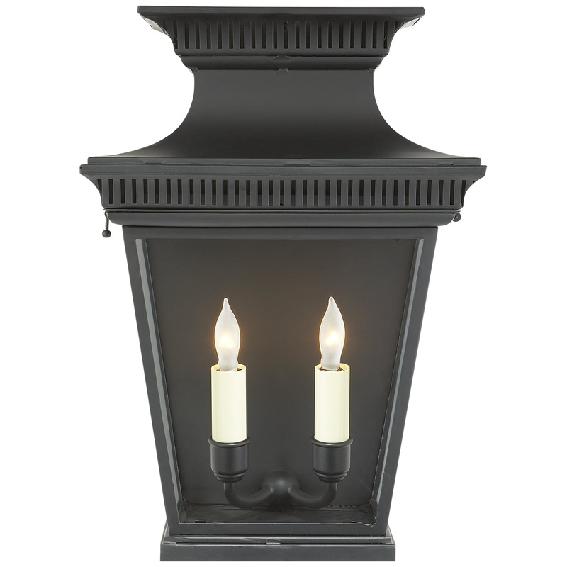 Two Light Wall Lantern from the Elsinore Collection in Matte Black Finish by Visual Comfort Signature