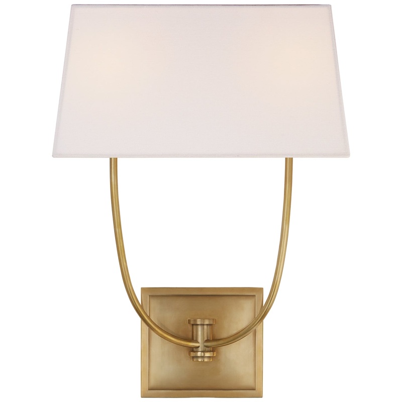 Two Light Wall Sconce from the Venini Collection in Antique-Burnished Brass Finish by Visual Comfort Signature
