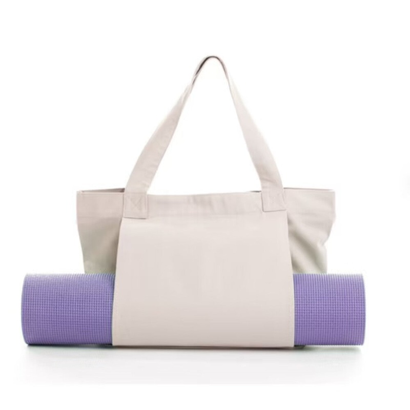Yoga Mat Tote Bag – Durable Canvas Shoulder Bag for Outdoor Workouts & Travel(Khaki)