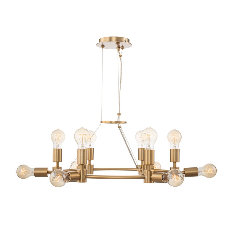 12 Light Chandelier from the Union Collection in Winter Brass Finish by Kalco