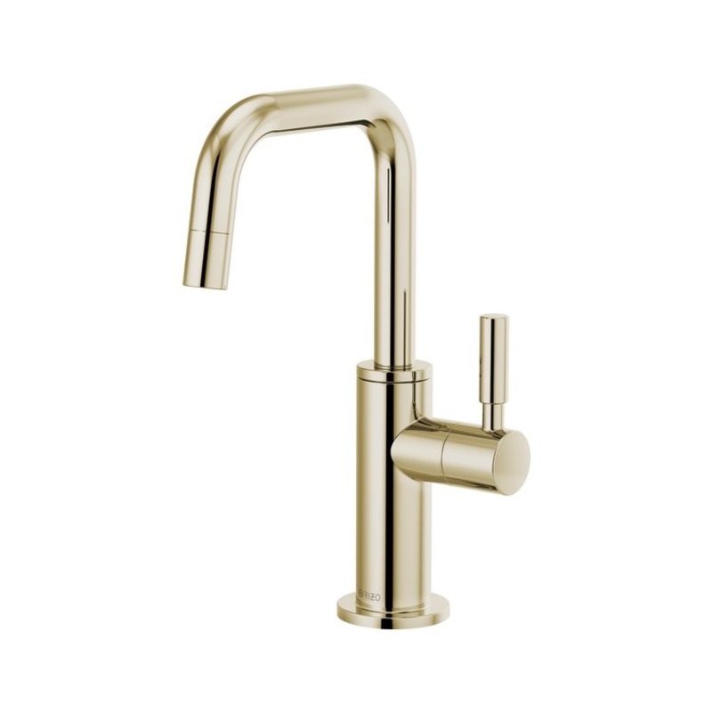 Beverage Faucet Solna Cold Water 1 Lever ADA Brilliance Polished Nickel Square Spout 360 Degree Swivel