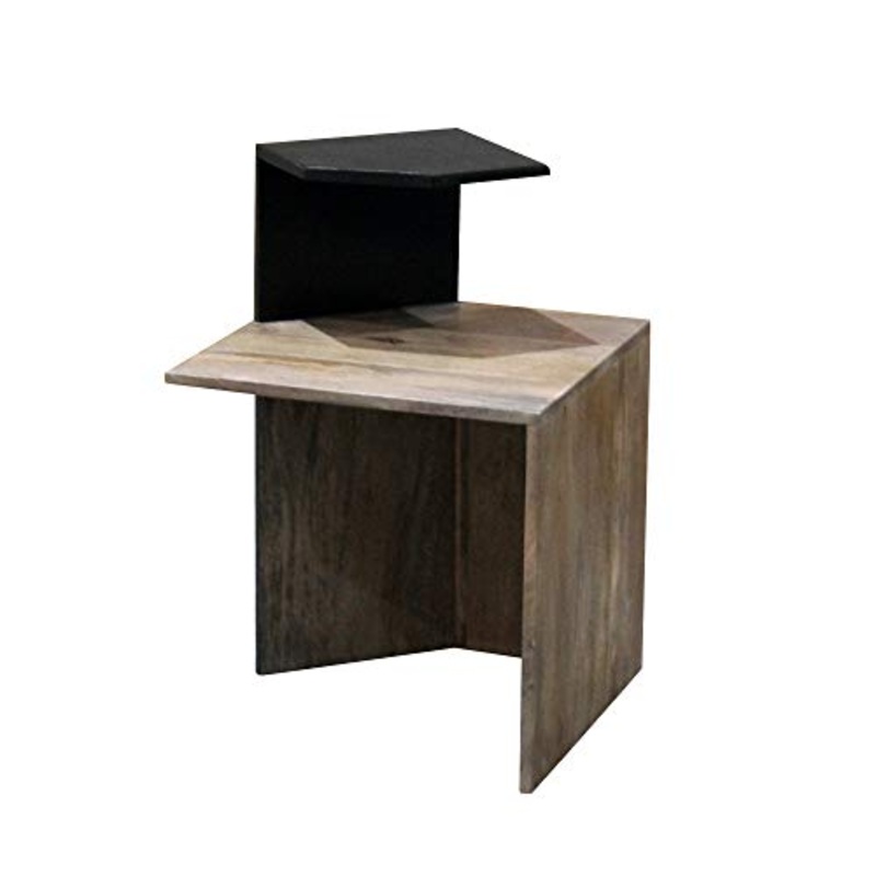 EUPHORIC Comodino Horizon Black, Legno, 45x45x67