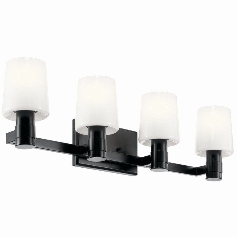 Kichler 55177BK Four Light Vanity, Black