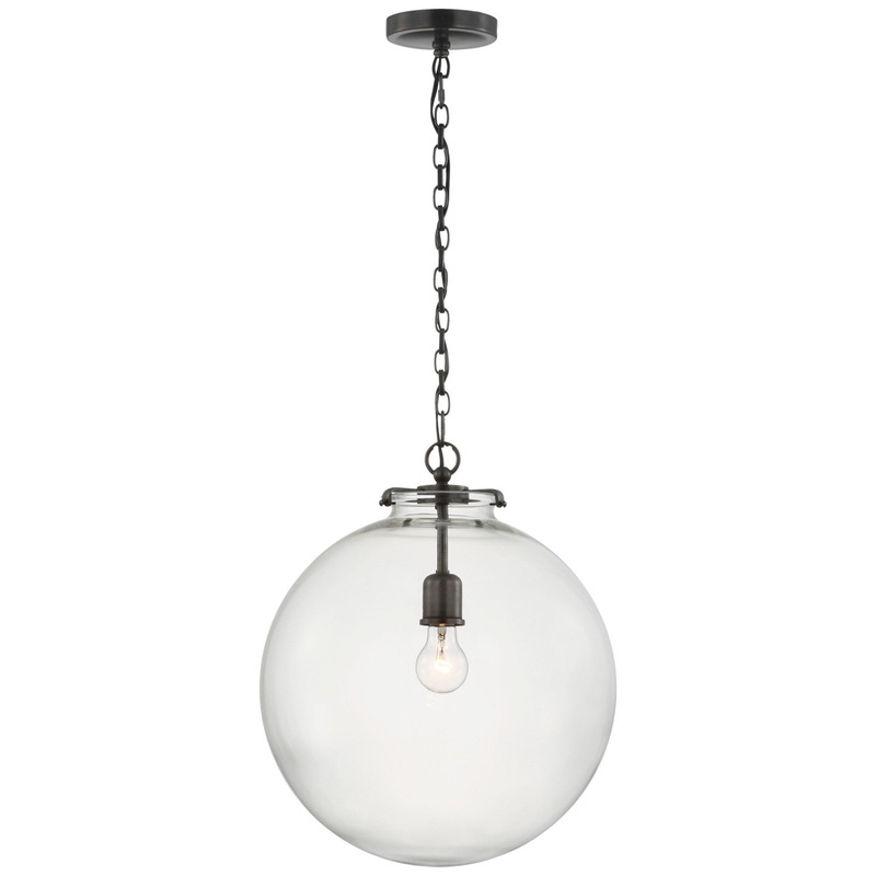 LED Pendant from the Katie Globe Collection in Bronze Finish by Visual Comfort Signature