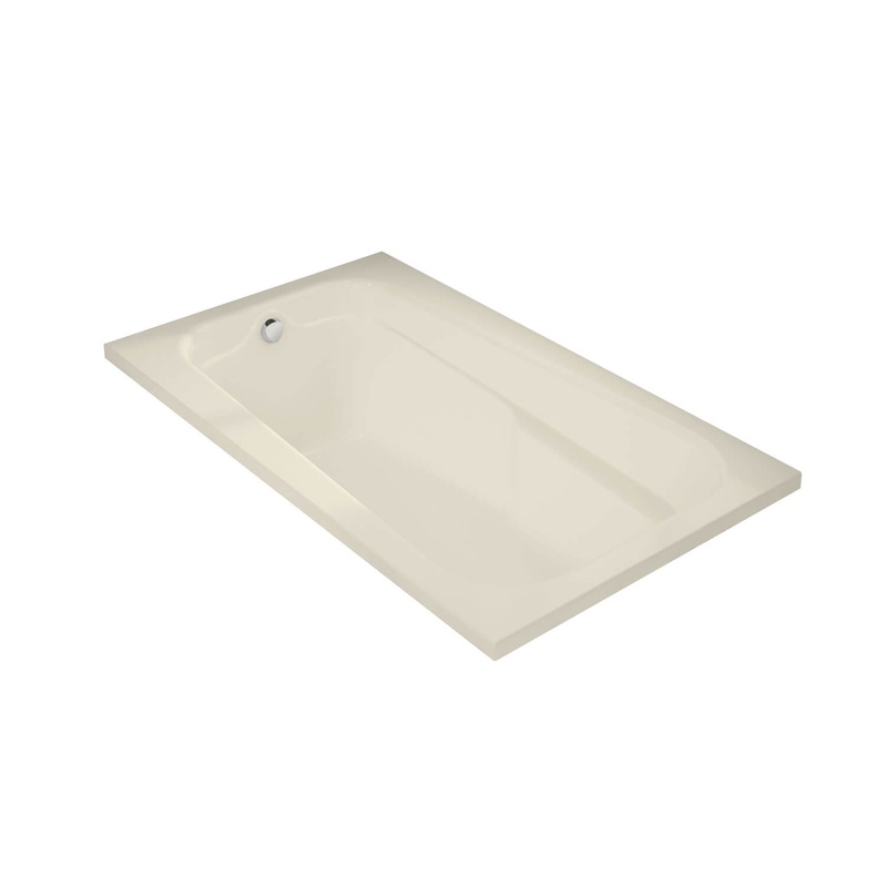MAAX 100103-103-004 Tempest 60 x 36 Acrylic Alcove End Drain Aeroeffect Bathtub in Bone