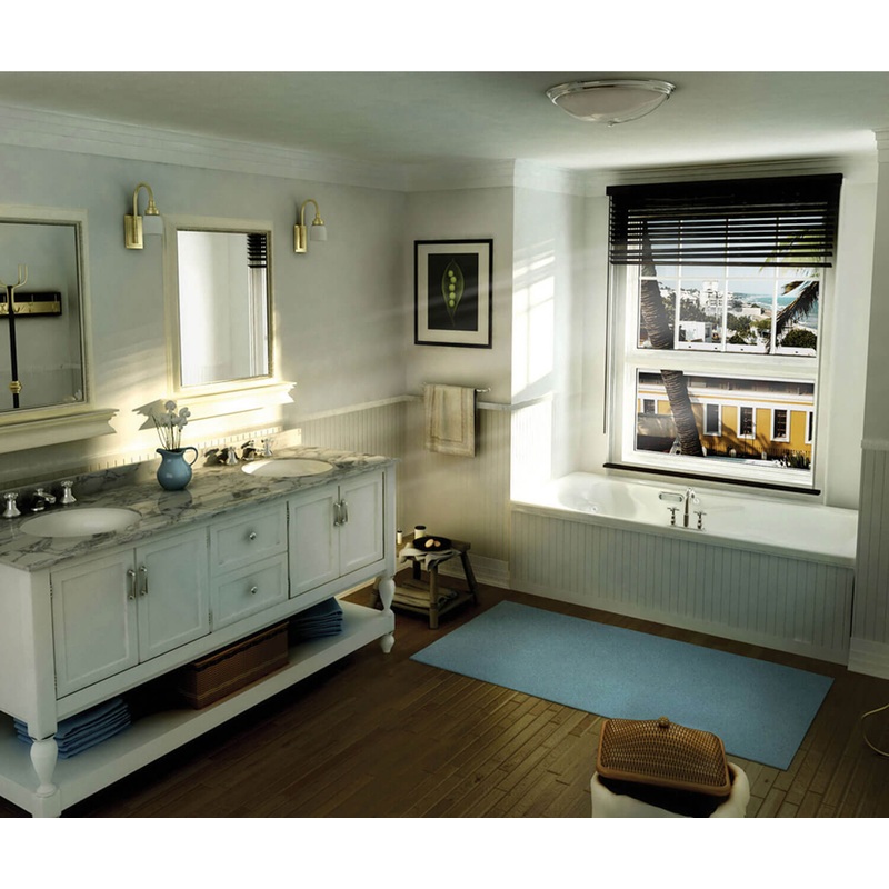 MAAX 101057-000-001-000 Topaz 7236 Acrylic Alcove End Drain Bathtub in White