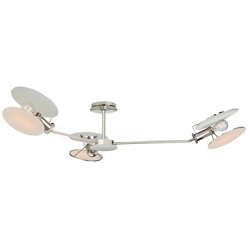 Three Light Semi-Flush Mount from the Osiris Collection in Polished Nickel Finish by Visual Comfort Signature