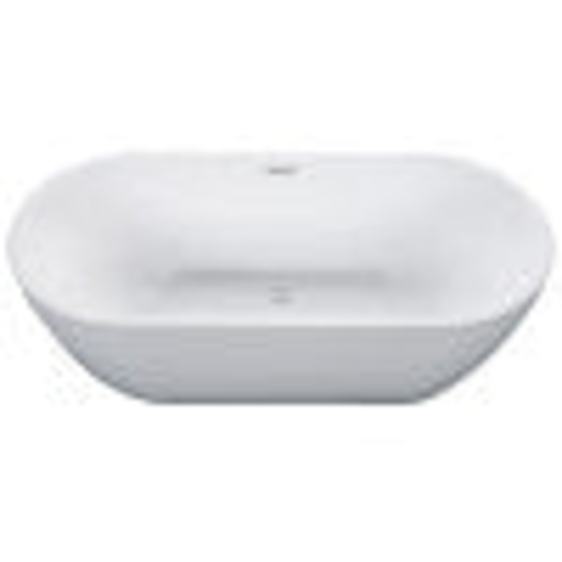 ALFI brand AB8839 67 inch White Oval Acrylic Free Standing Soaking Bathtub