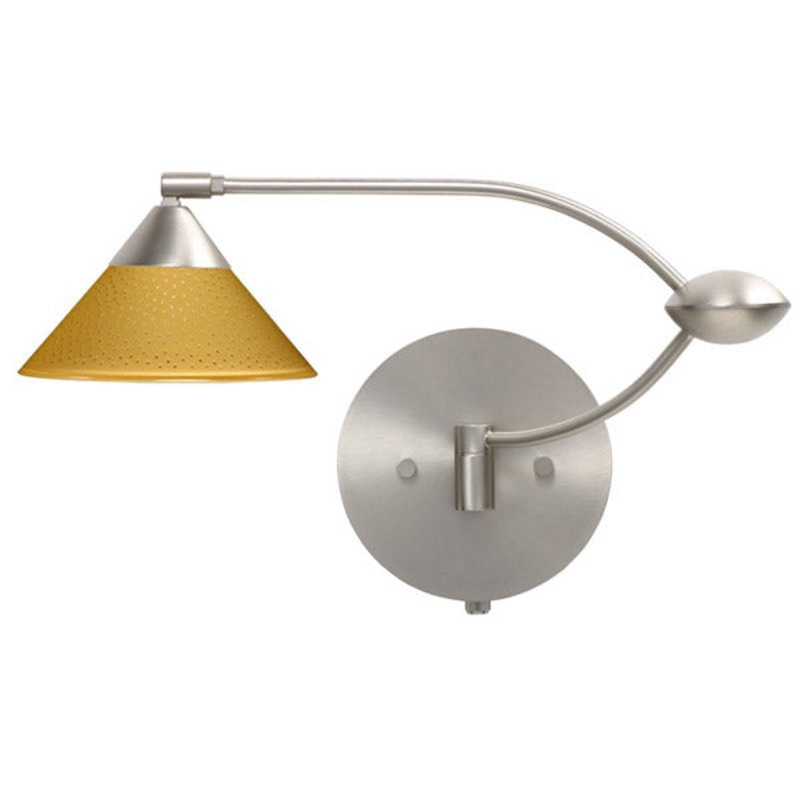 Besa 1WU-282490-SN Kona One Light Swing Arm Wall Sconce Satin Nickel (Discontinued)