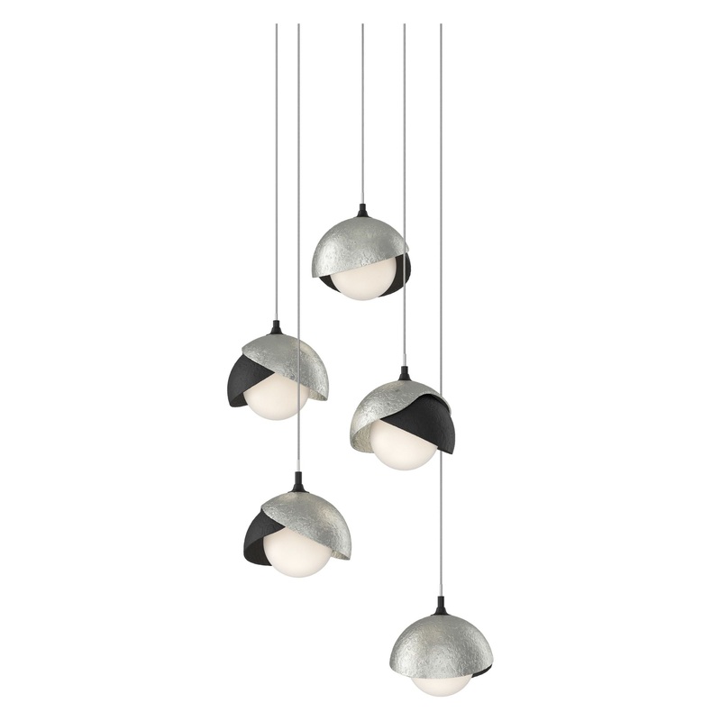 Brooklyn 5-Light Double Shade Pendant Black Sterling