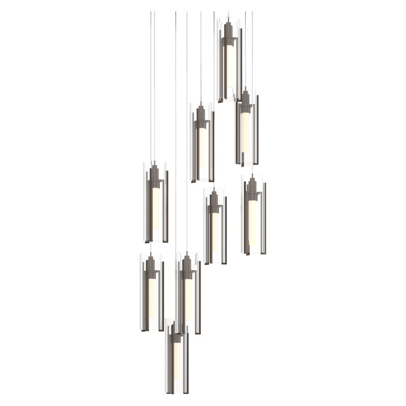 Exos Glass 9-Light Pendant Bronze Clear Glass (ZM)