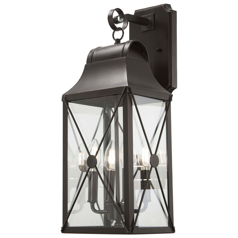 Four Light Outdoor Wall Mount from the De Luz Collection in Oil Rubbed Bronze W/ Gold High Finish by Minka-Lavery