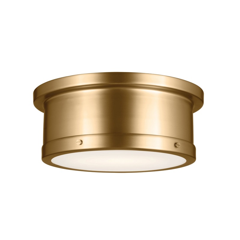 Kichler 52540BNB Two Light Flush Mount, Brushed Natural Brass