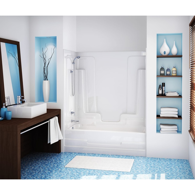 MAAX 102717-000-002-001 Nordica 59 x 33 AcrylX Alcove Left-Hand Drain One-Piece Tub Shower in White