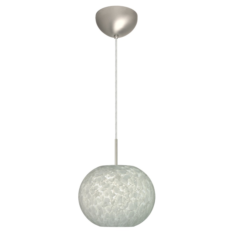 One Light Pendant from the Luna Collection in Satin Nickel Finish by Besa