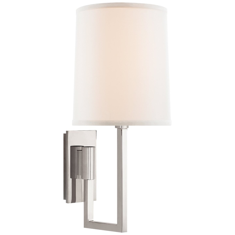 One Light Wall Sconce from the Aspect Collection in Polished Nickel Finish by Visual Comfort Signature