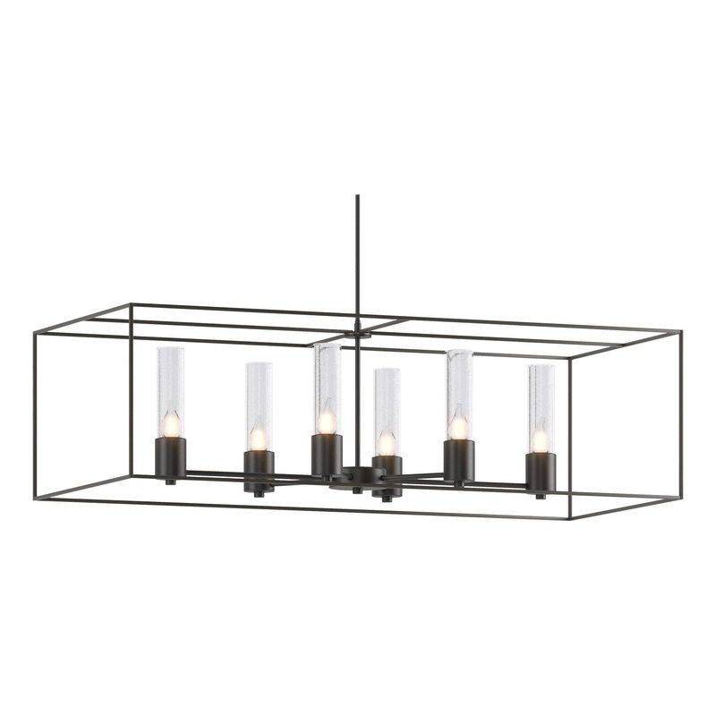 Portico Pendant Black Dark Smoke Seeded Clear Glass (II)