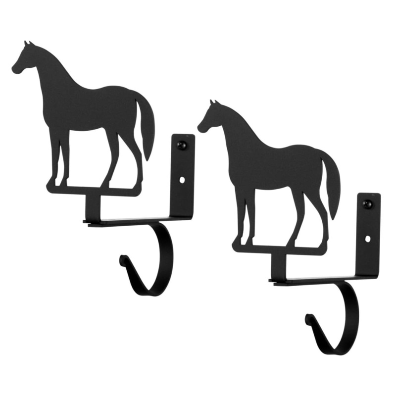 Village Wrought Iron CUR-SB-68 Horse Curtain Shelf Brackets (pair)