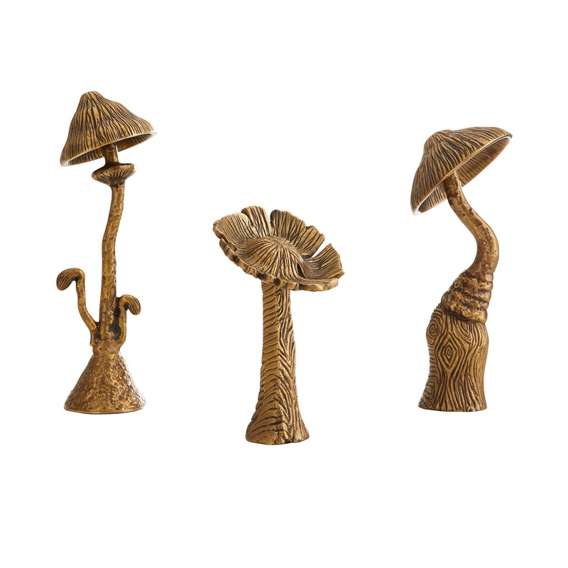 Arteriors 4806 Ludwig Sculpture, Set of 3 Vintage Brass